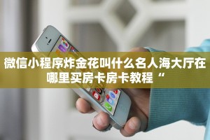 微信小程序炸金花叫什么名人海大厅在哪里买房卡房卡教程“