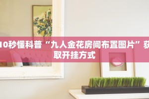10秒懂科普“九人金花房间布置图片”获取开挂方式