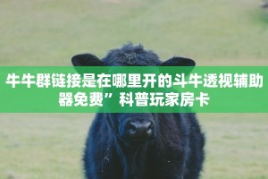牛牛群链接是在哪里开的斗牛透视辅助器免费”科普玩家房卡