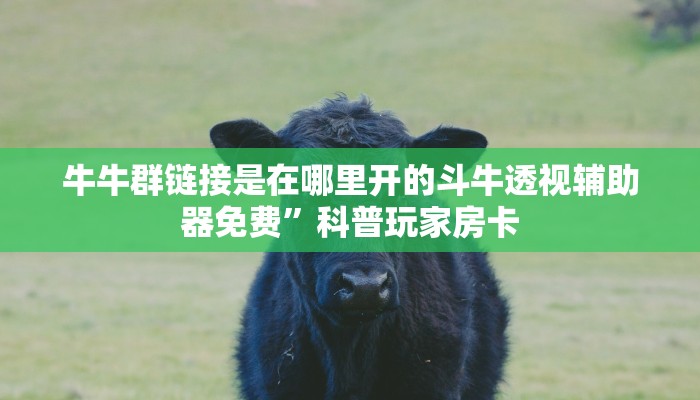 牛牛群链接是在哪里开的斗牛透视辅助器免费”科普玩家房卡