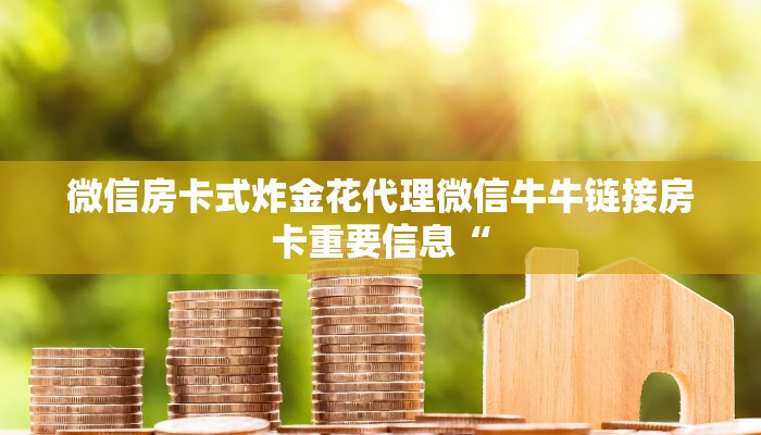 微信房卡式炸金花代理微信牛牛链接房卡重要信息“